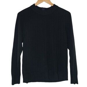 Judy Bond Black Soft Acrylic Mock Neck Long Sleeve Sweater Women's Petite Large